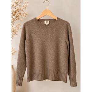 Qi Cashmere Women’s XL Taupe Brown Crewneck Sweater